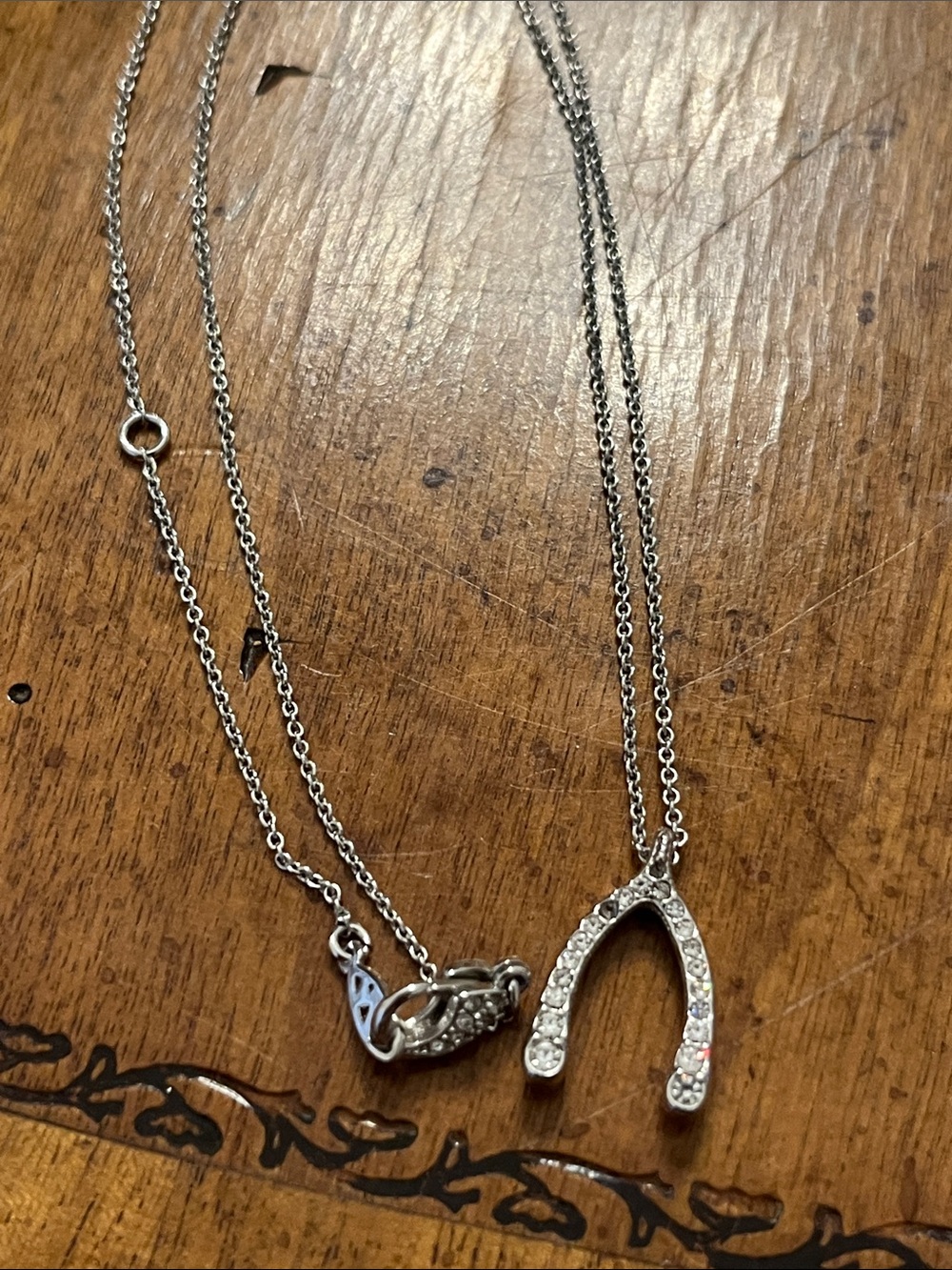 Nadri Crystal Wishbone Pendant Necklace